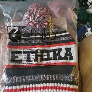 Ethika Multicolor Striped Beanie with Pom-Pom